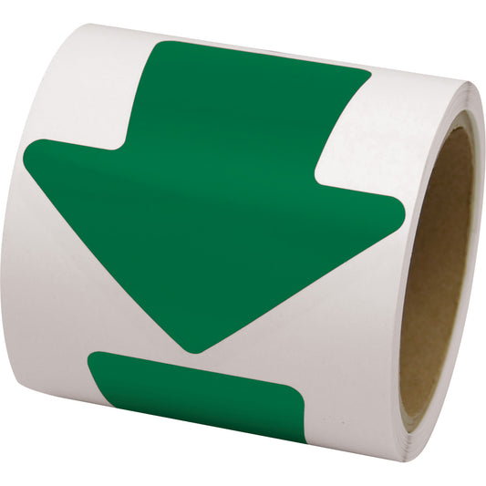 Incom Top Tape & Label Coloured Floor Marking Decals, Arrow, 4" L x 4" W, Green, Vinyl