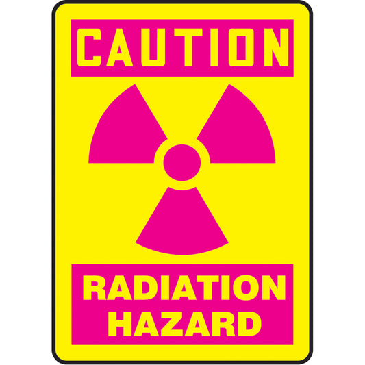 Accuform Signs "Radiation Hazard" Sign, 10" x 7", Aluminum, English with Pictogram