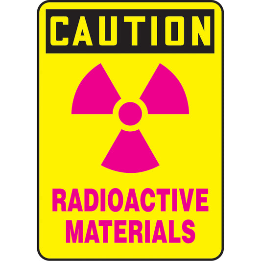 Accuform Signs "Radioactive Materials" Sign, 14" x 10", Aluminum, English with Pictogram
