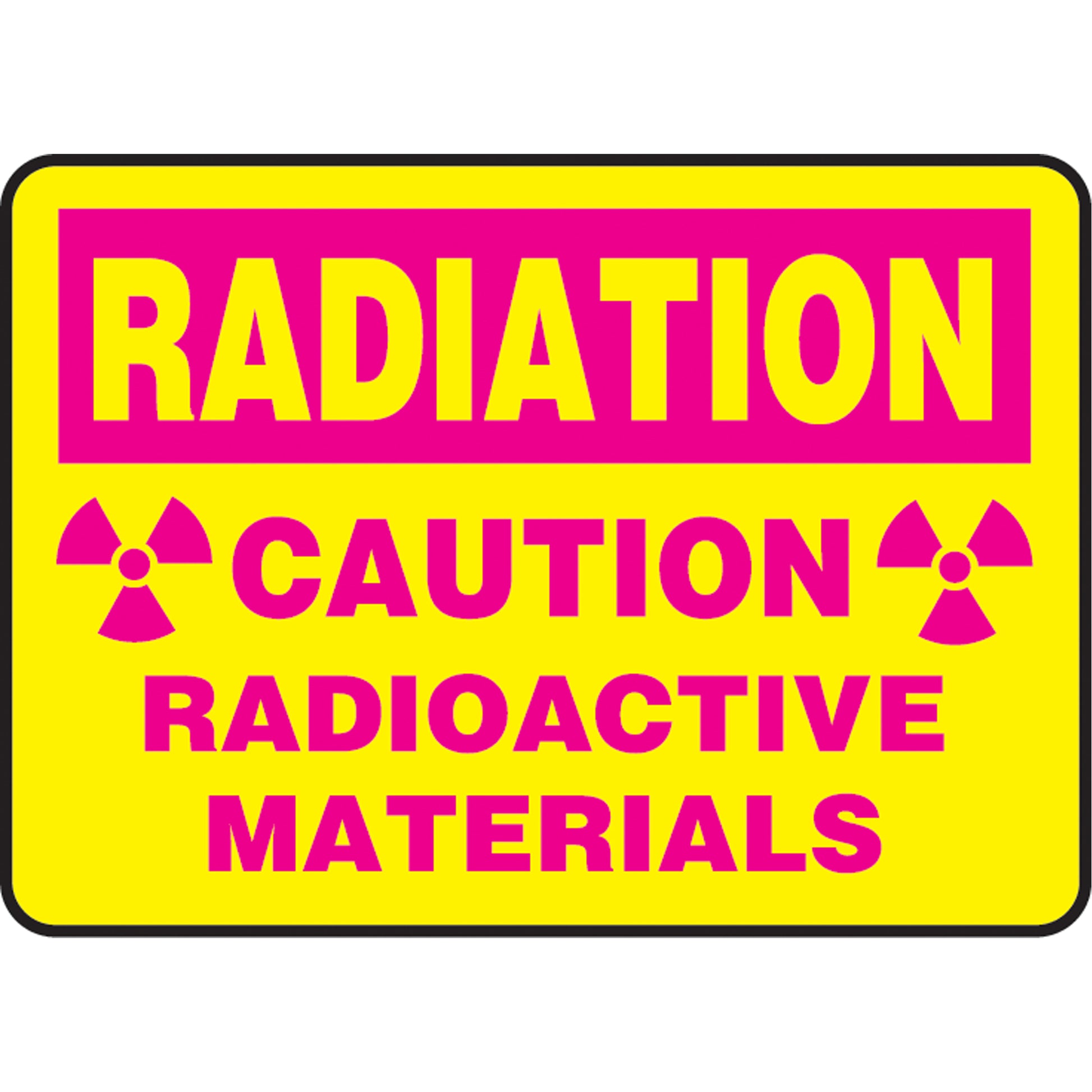 Accuform Signs "Radioactive Materials" Sign, 10" x 14", Aluminum, English with Pictogram