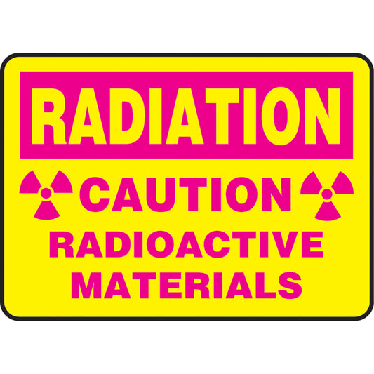 Accuform Signs "Radioactive Materials" Sign, 10" x 14", Aluminum, English with Pictogram