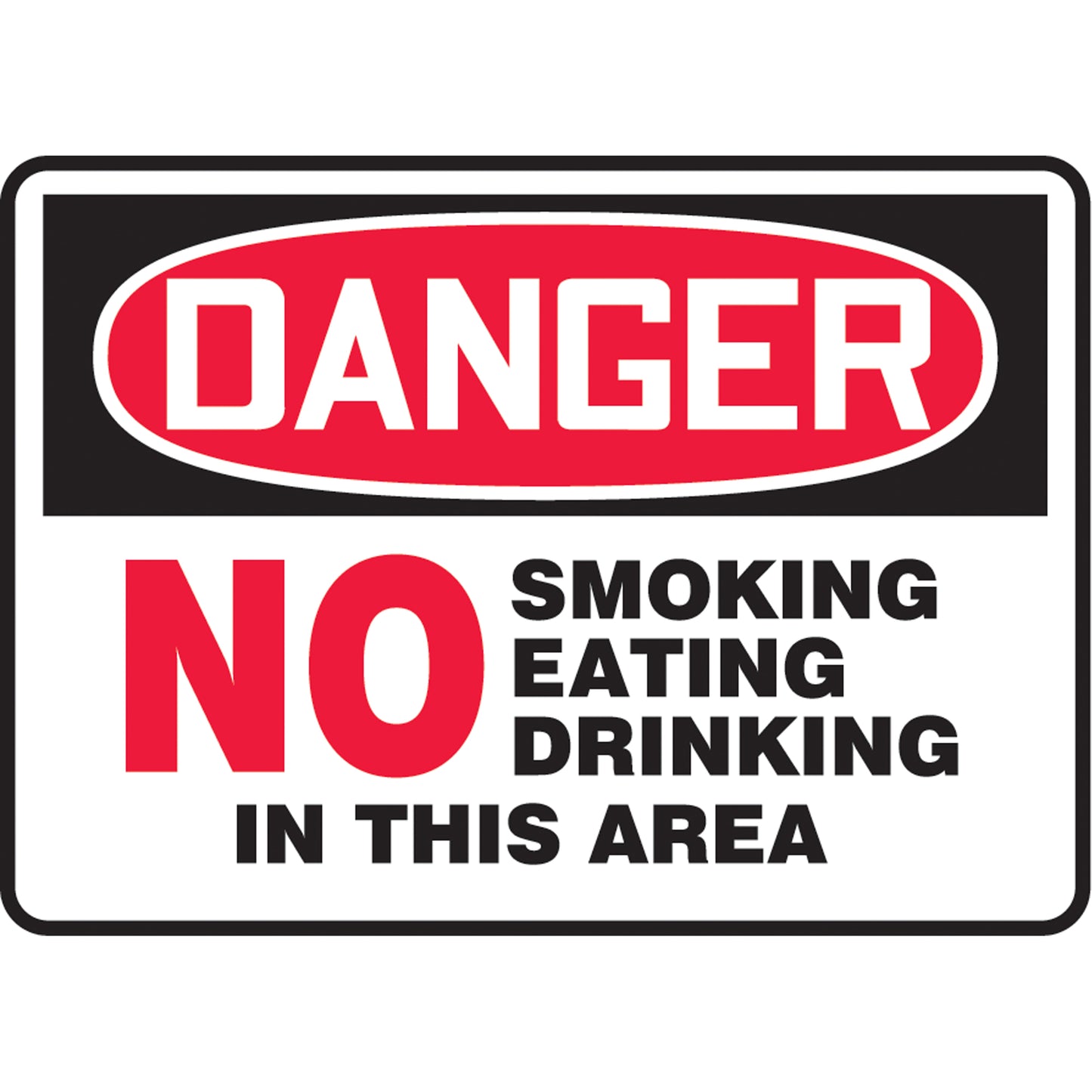Accuform Signs "No Smoking, Eating, Drinking" Sign, 7" x 10", Plastic, English