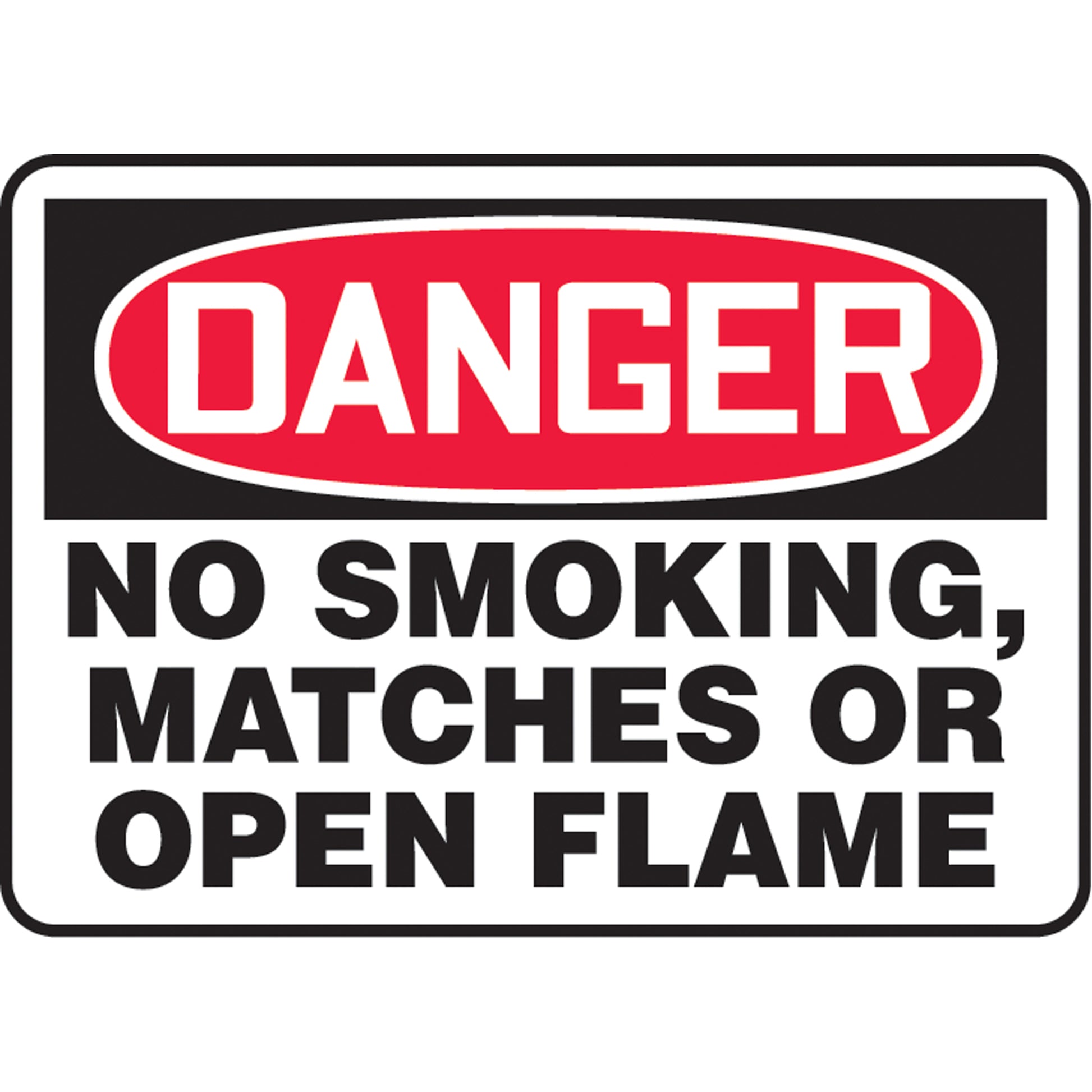 Accuform Signs "No Smoking, Matches Or Open Flame" Sign, 10" x 14", Aluminum, English