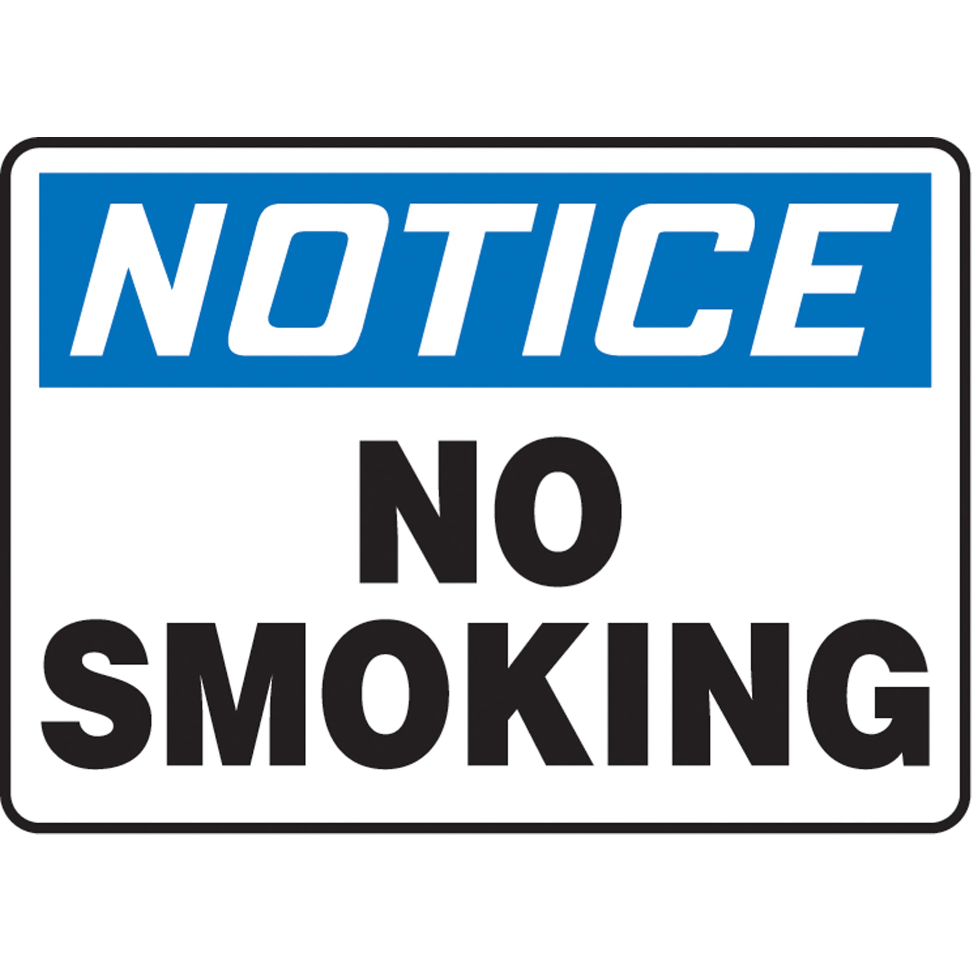 Accuform Signs "No Smoking" Sign, 10" x 14", Plastic, English