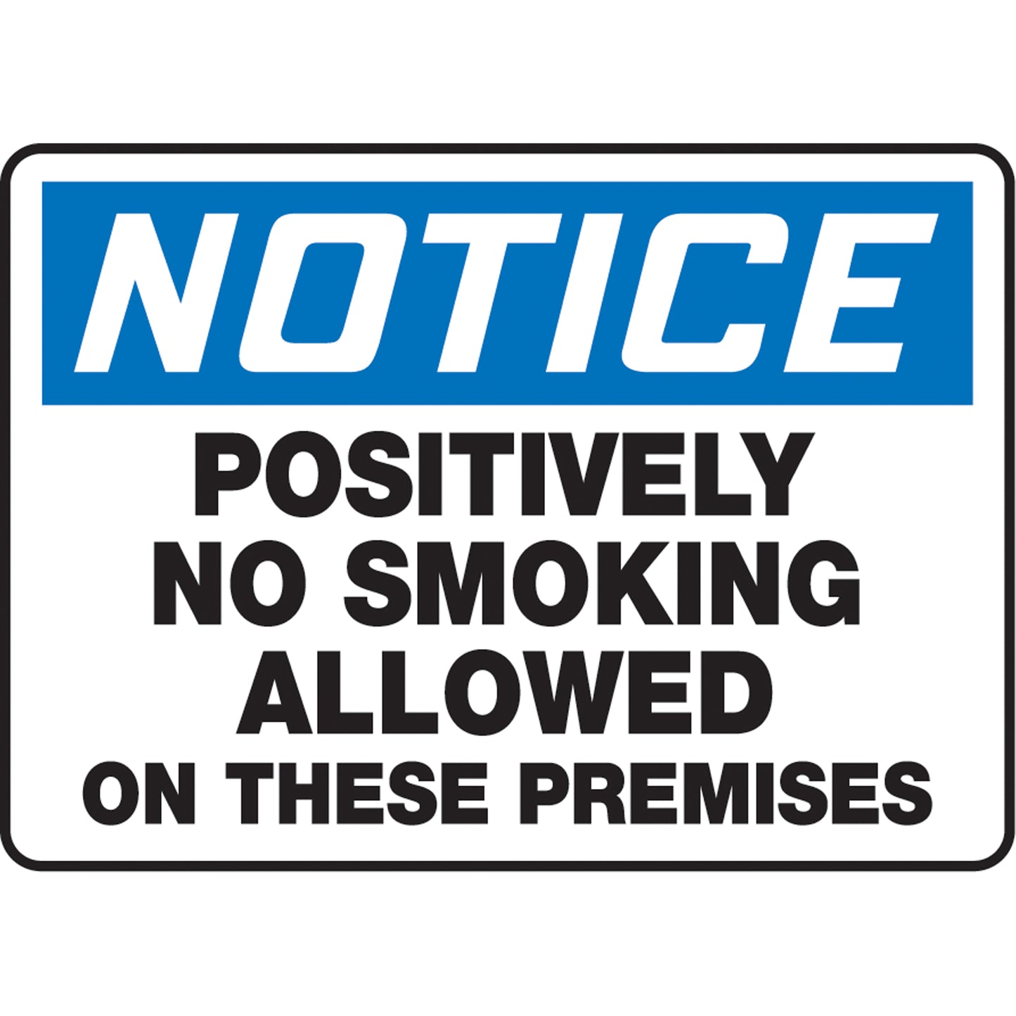 Accuform Signs "No Smoking Allowed" Sign, 10" x 14", Aluminum, English