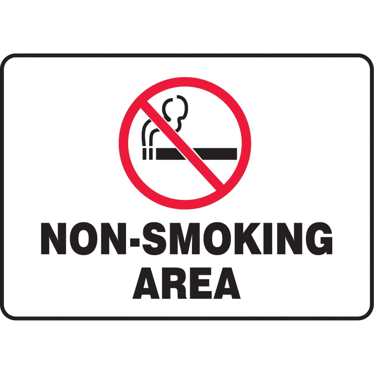 Accuform Signs "Non-Smoking Area" Sign, 7" x 10", Aluminum, English with Pictogram