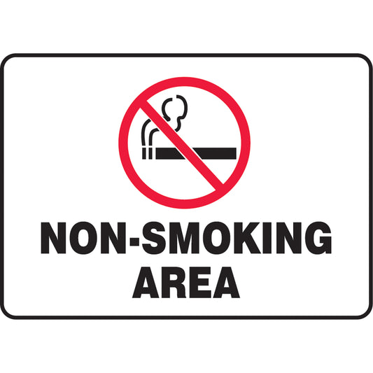 Accuform Signs "Non-Smoking Area" Sign, 7" x 10", Aluminum, English with Pictogram