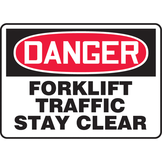 Accuform Signs "Forklift Traffic" Sign, 10" x 14", Aluminum, English