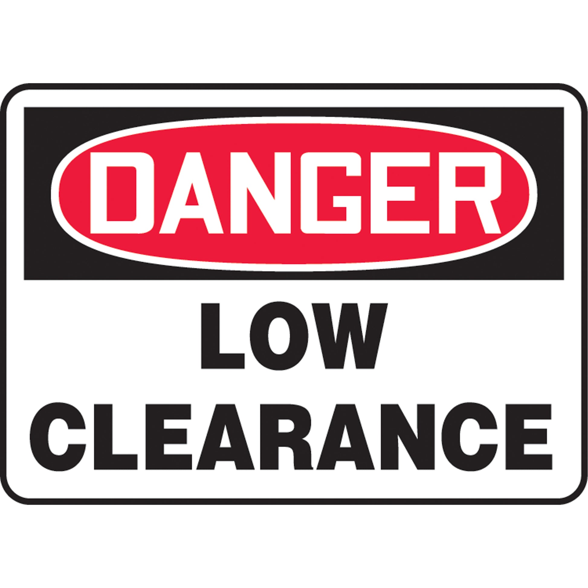 Accuform Signs "Low Clearance" Sign, 10" x 14", Aluminum, English