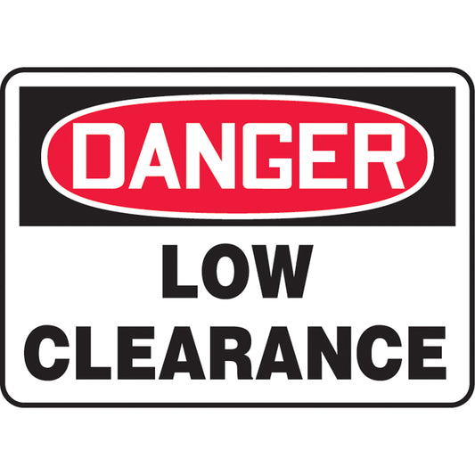 Accuform Signs "Low Clearance" Sign, 10" x 14", Aluminum, English
