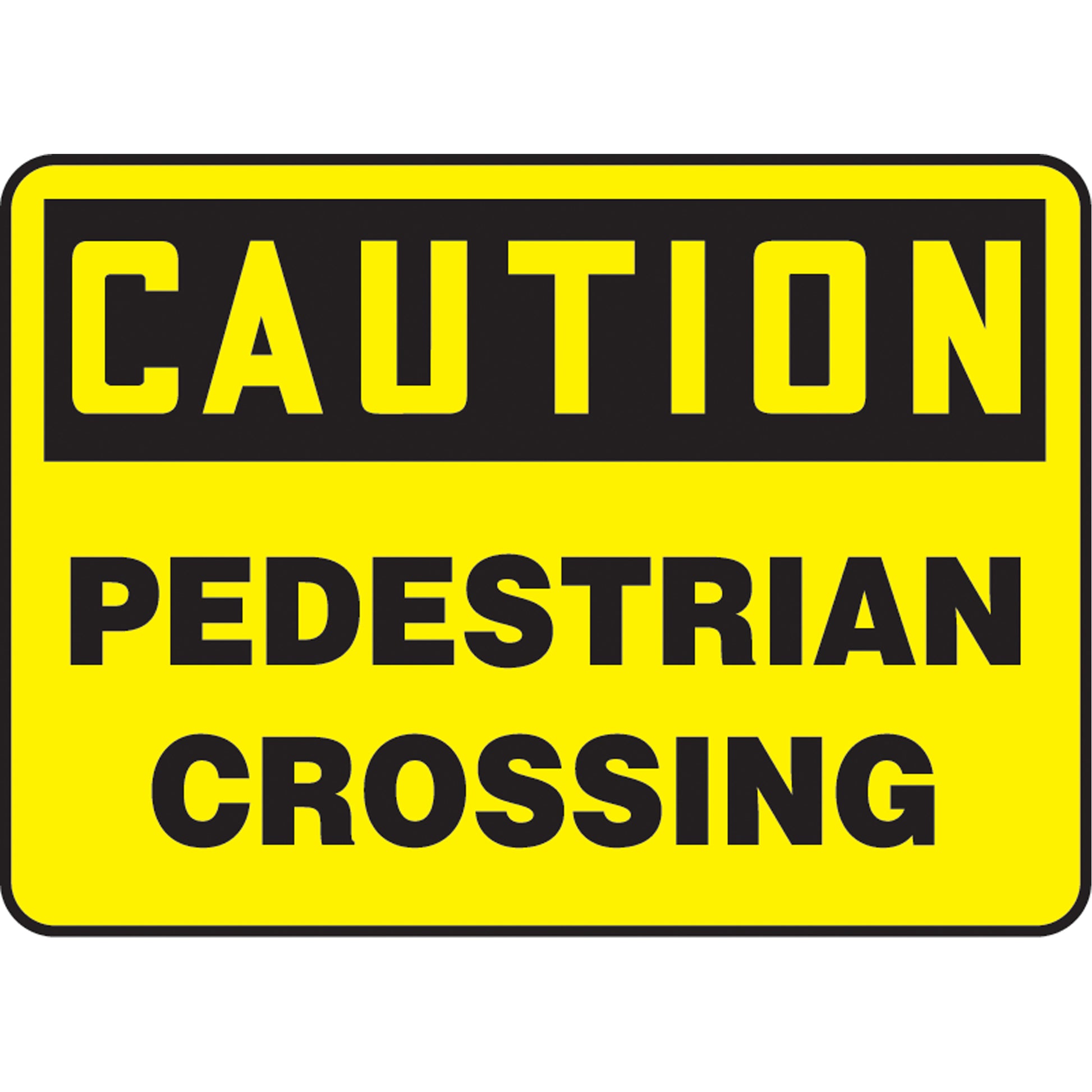 Accuform Signs "Pedestrian Crossing" Sign, 7" x 10", Aluminum, English