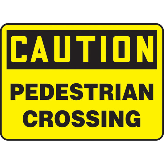 Accuform Signs "Pedestrian Crossing" Sign, 7" x 10", Aluminum, English
