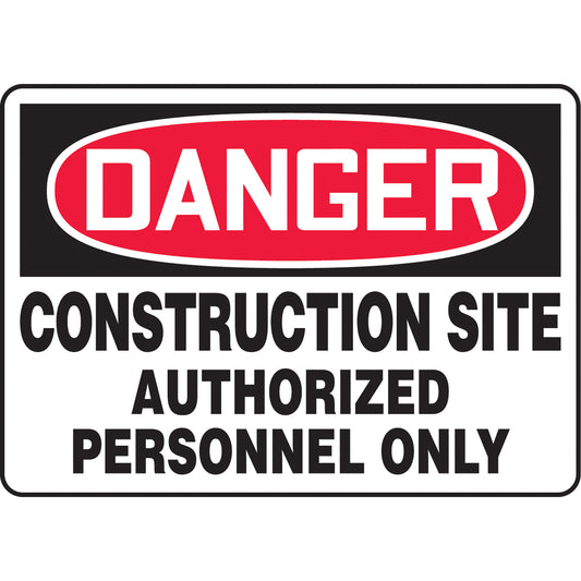 Accuform Signs "Construction Site" Sign, 10" x 14", Plastic, English