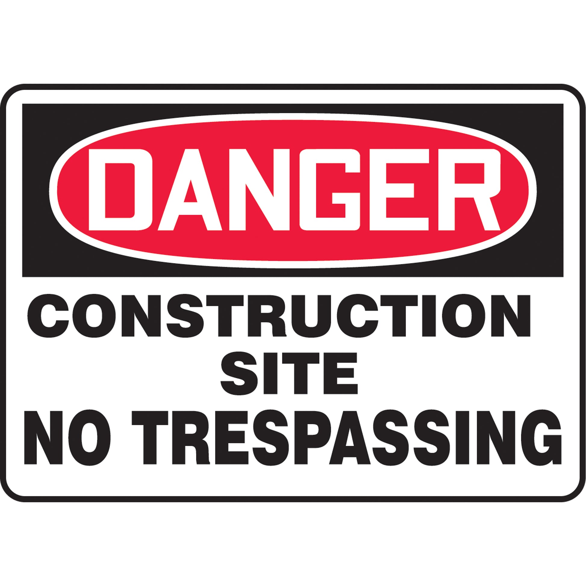 Accuform Signs "Construction Site No Trespassing" Sign, 7" x 10", Aluminum, English