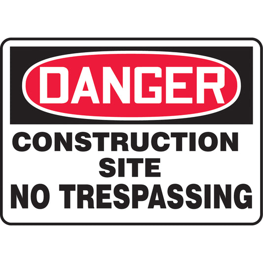 Accuform Signs "Construction Site No Trespassing" Sign, 7" x 10", Aluminum, English