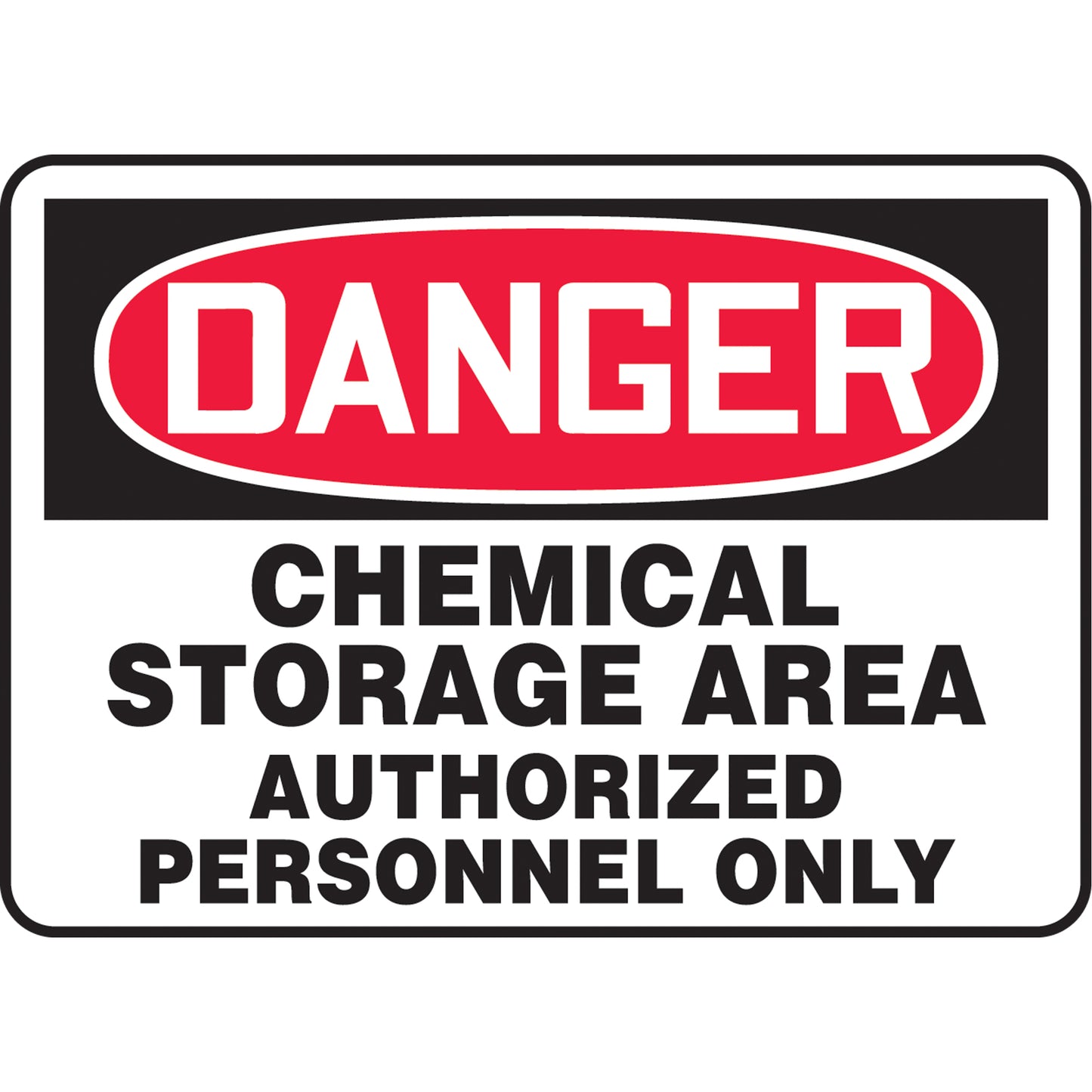 Accuform Signs "Chemical Storage Area" Sign, 7" x 10", Plastic, English