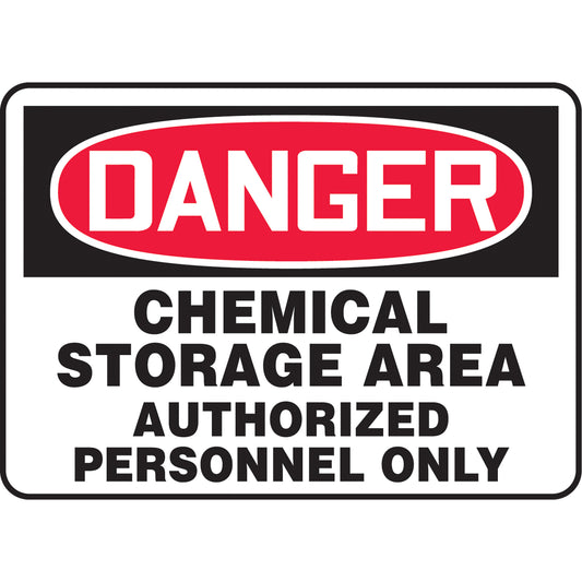 Accuform Signs "Chemical Storage Area" Sign, 7" x 10", Plastic, English