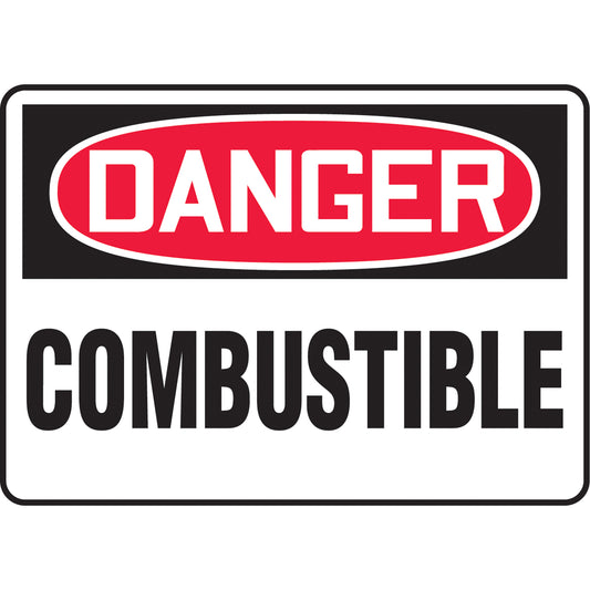 Accuform Signs "Combustible" Sign, 7" x 10", Vinyl, English