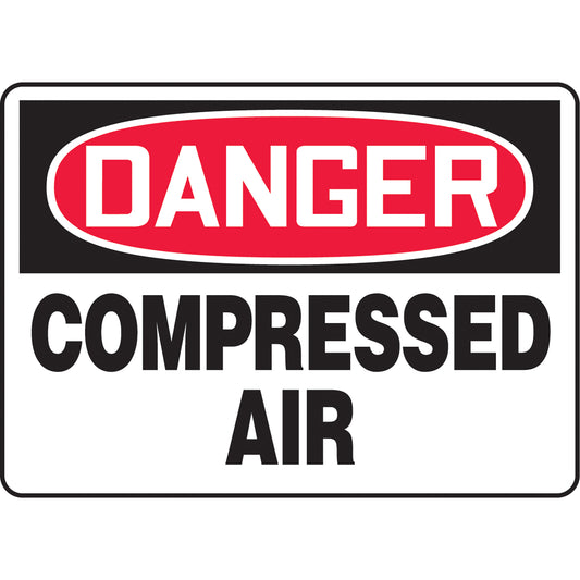 Accuform Signs "Compressed Air" Sign, 10" x 14", Vinyl, English