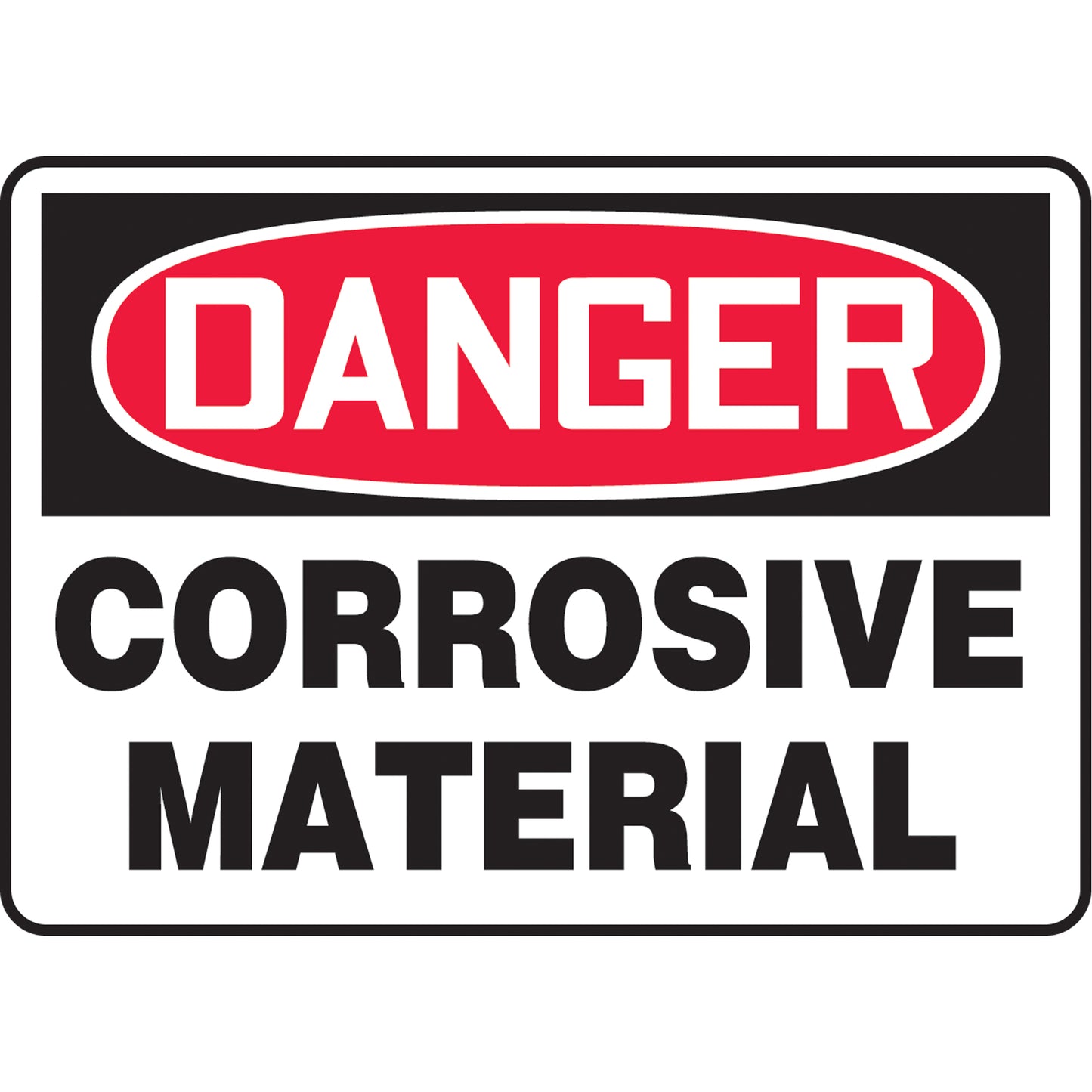 Accuform Signs "Corrosive Material" Sign, 7" x 10", Vinyl, English