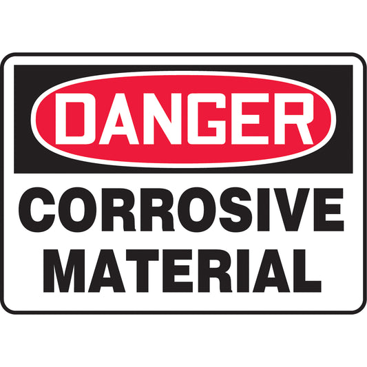 Accuform Signs "Corrosive Material" Sign, 7" x 10", Vinyl, English
