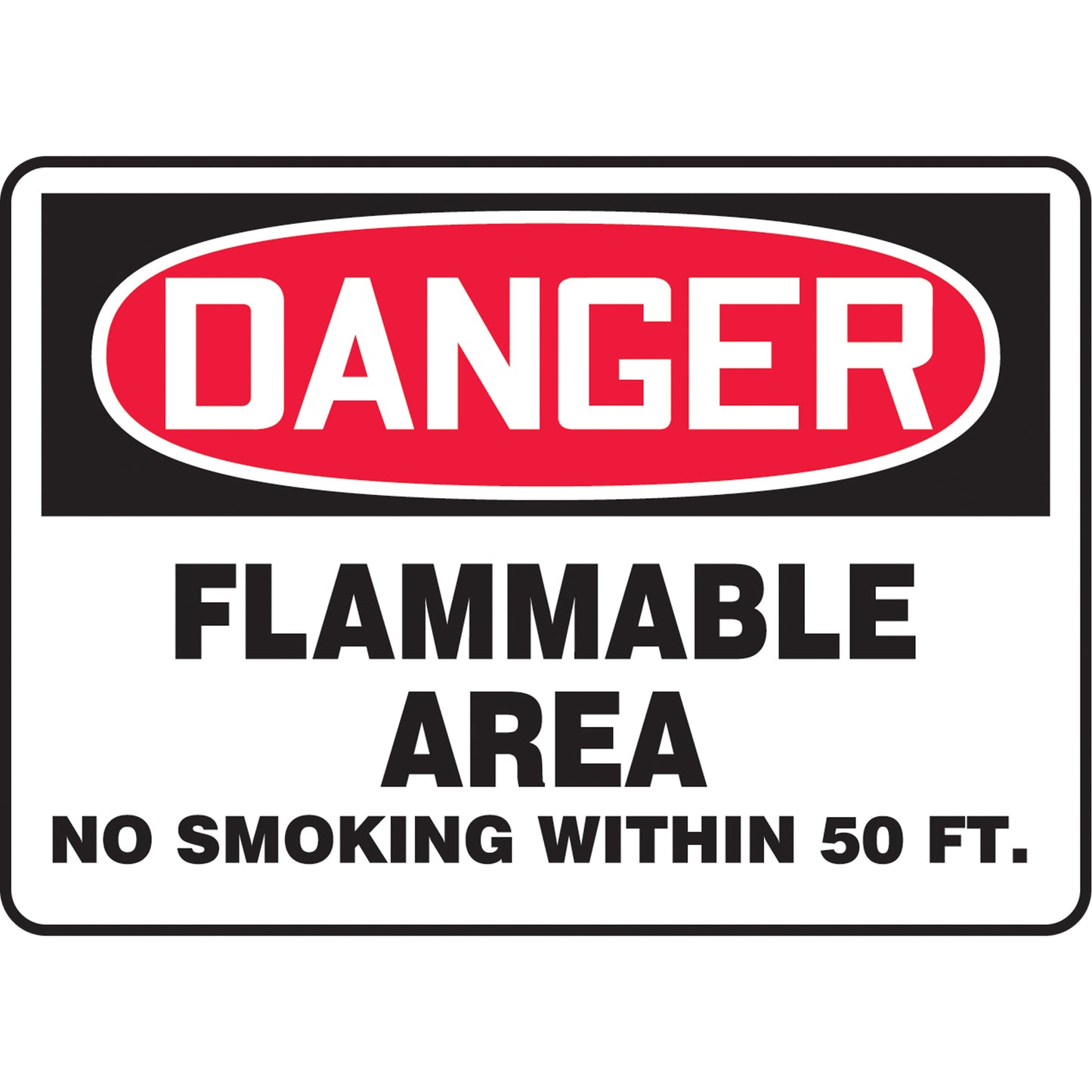 Accuform Signs "Flammable Area" Sign, 7" x 10", Vinyl, English