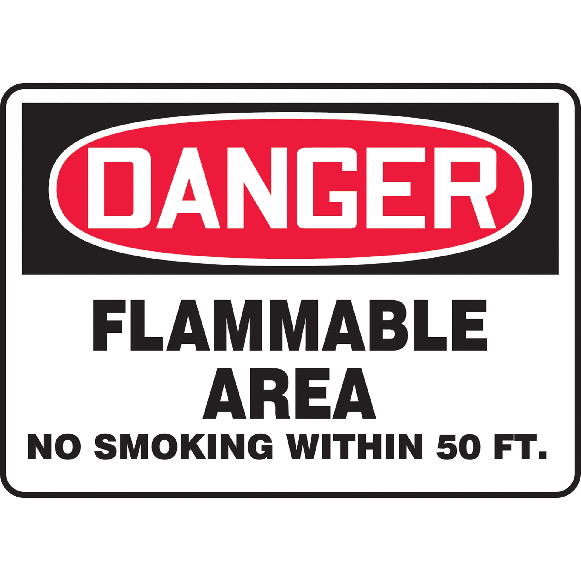 Accuform Signs "Flammable Area" Sign, 7" x 10", Vinyl, English