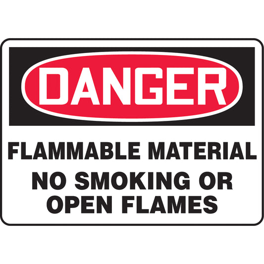 Accuform Signs "Flammable Material" Sign, 10" x 14", Vinyl, English