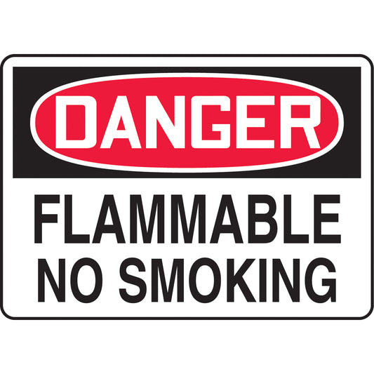 Accuform Signs "Flammable" Sign, 10" x 14", Vinyl, English