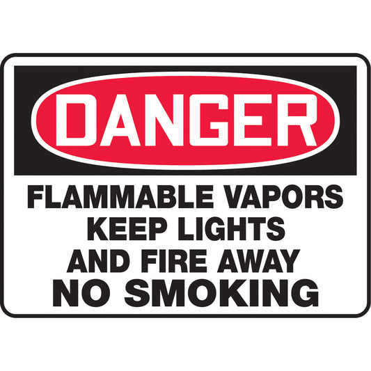 Accuform Signs "Flammable Vapors" Sign, 7" x 10", Vinyl, English