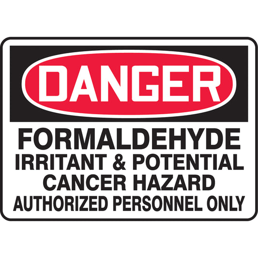 Accuform Signs "Formaldehyde" Sign, 10" x 14", Vinyl, English