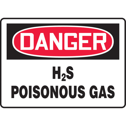 Accuform Signs "H2S Poisonous Gas" Sign, 10" x 14", Vinyl, English
