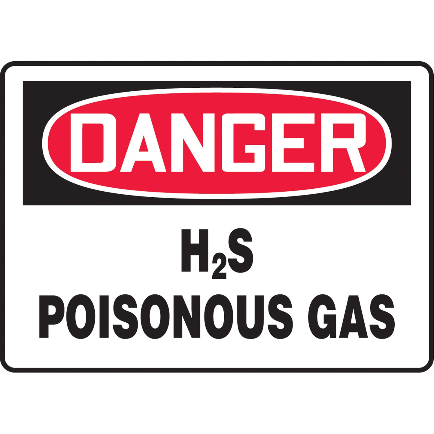 Accuform Signs "H2S Poisonous Gas" Sign, 7" x 10", Vinyl, English