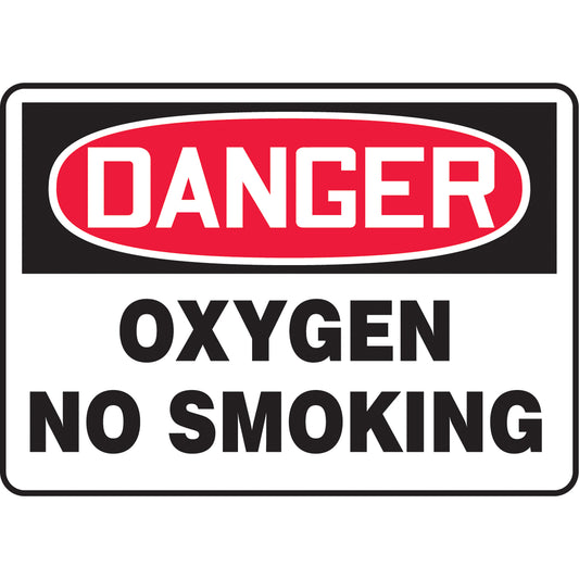 Accuform Signs "Oxygen" Sign, 10" x 14", Vinyl, English