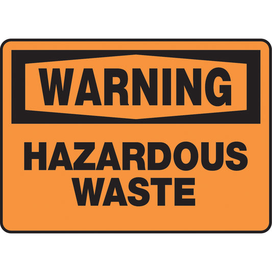 Accuform Signs "Hazardous Waste" Sign, 7" x 10", Vinyl, English