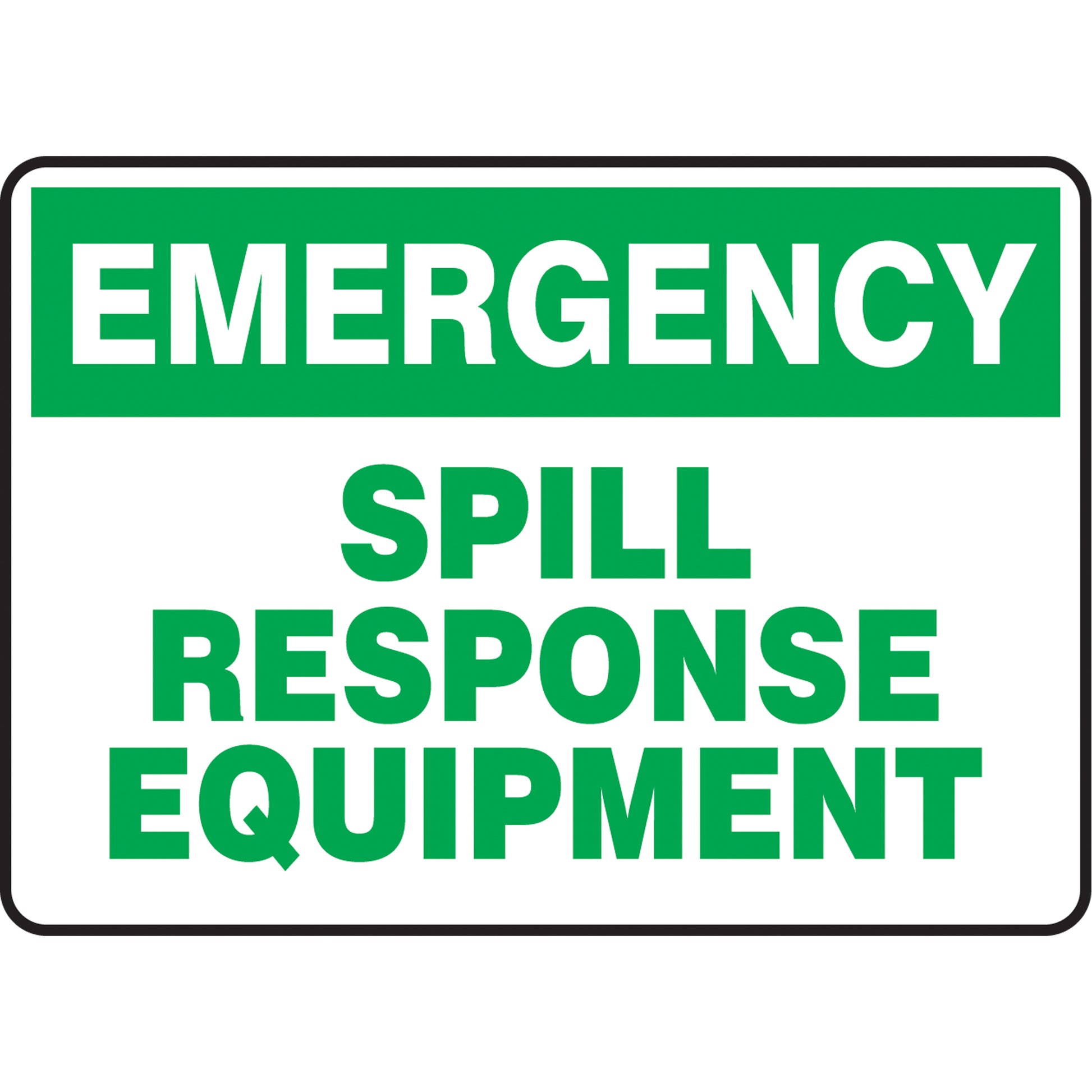 Accuform Signs "Spill Response Equipment" Sign, 10" x 14", Vinyl, English