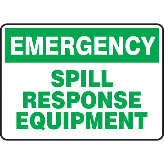 Accuform Signs "Spill Response Equipment" Sign, 10" x 14", Vinyl, English