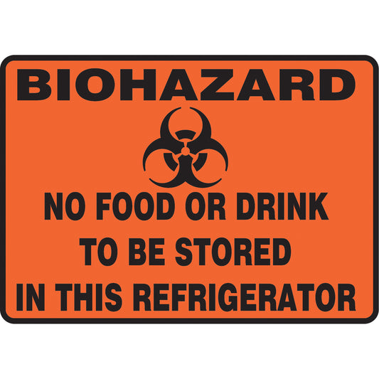 Accuform Signs "Biohazard" Refrigerator Sign, 10" x 14", Vinyl, English with Pictogram