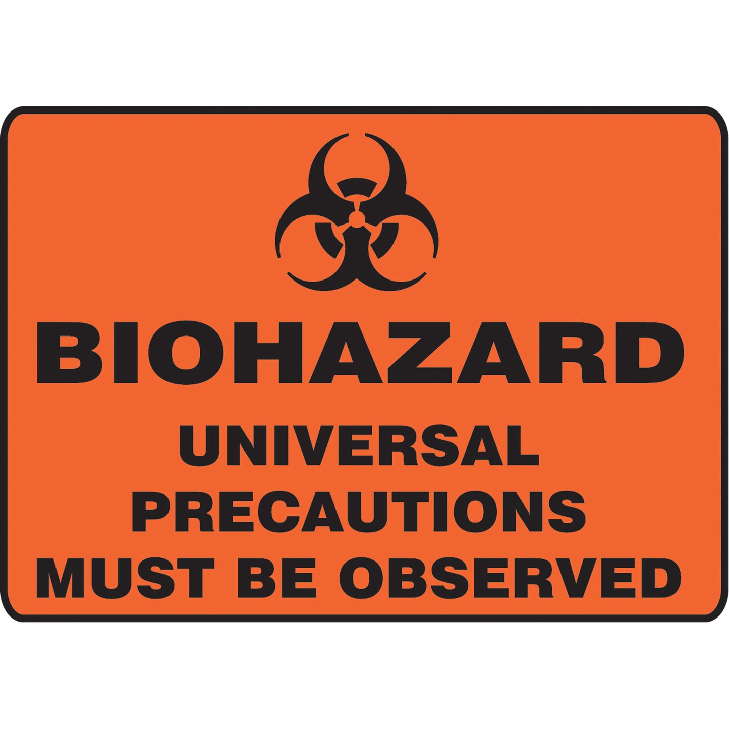 Accuform Signs "Biohazard Universal Cautions" Sign, 10" x 14", Vinyl, English with Pictogram