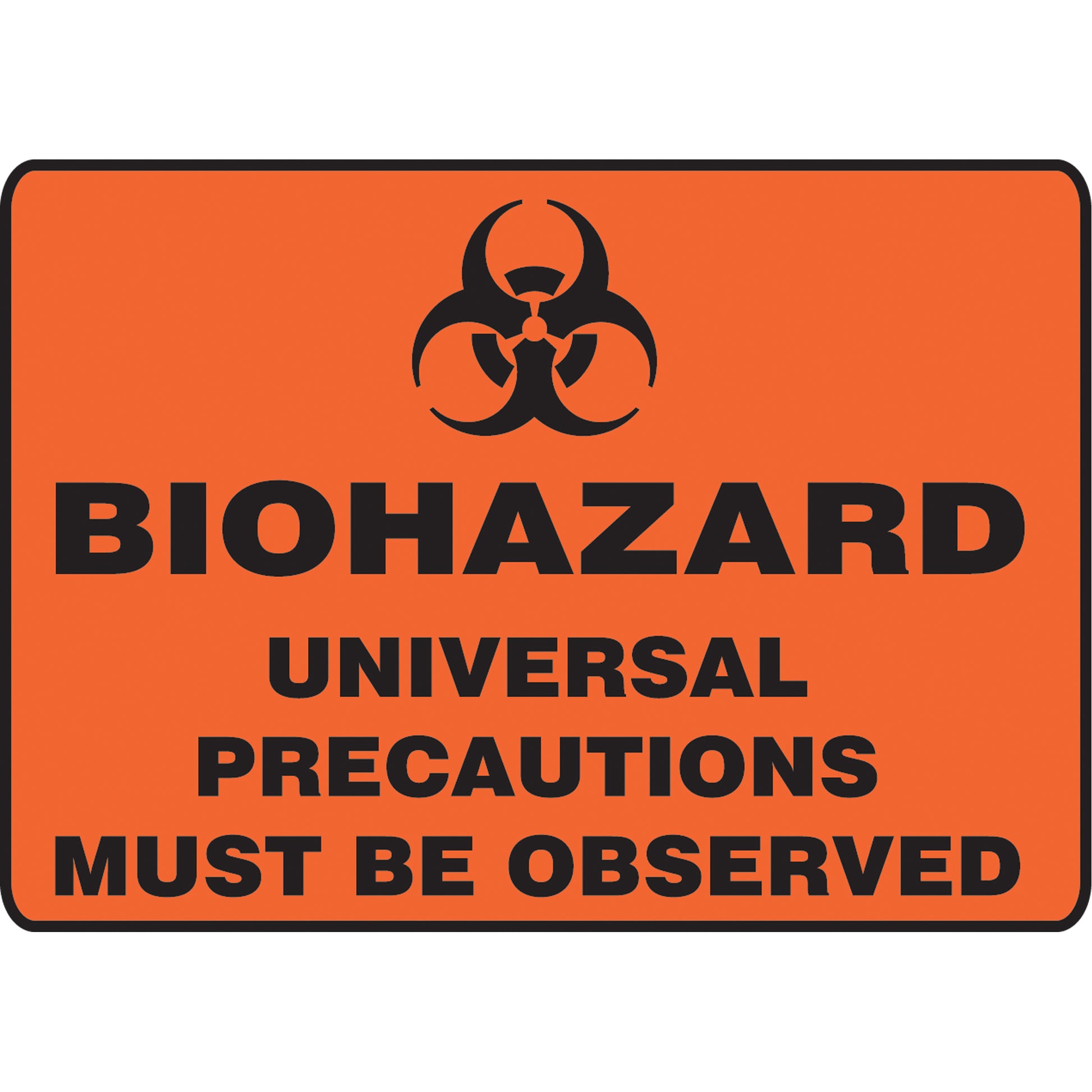 Accuform Signs "Biohazard Universal Cautions" Sign, 10" x 14", Vinyl, English with Pictogram