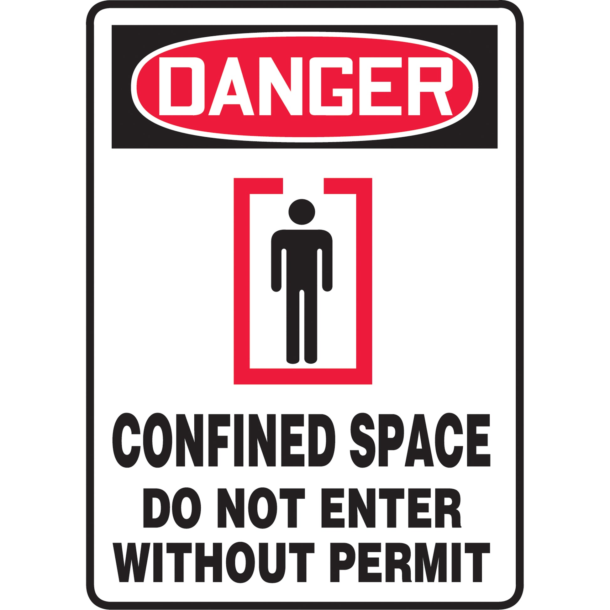 Accuform Signs "Confined Space Do Not Enter" Sign, 10" x 7", Vinyl, English with Pictogram