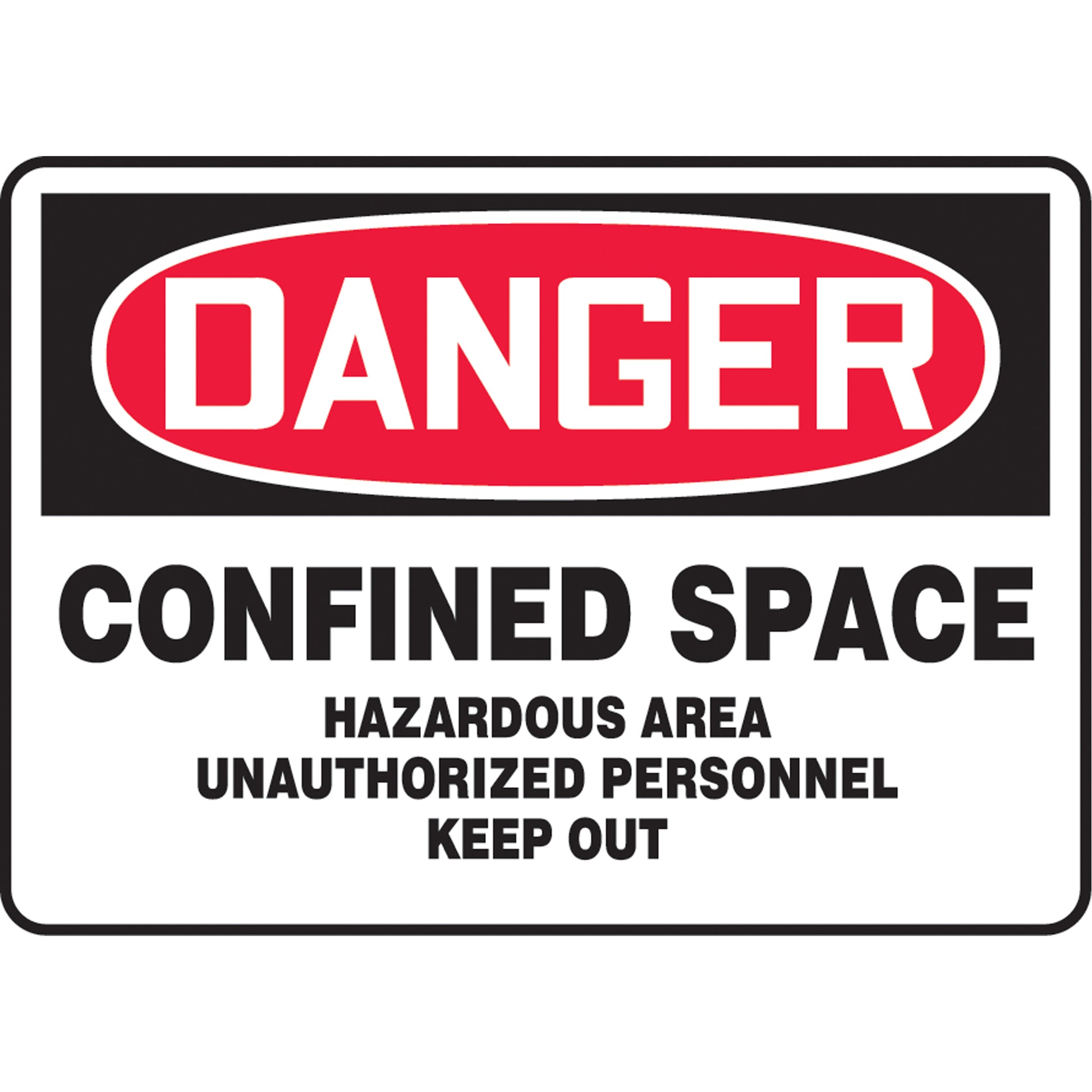 Accuform Signs "Confined Space Hazardous Area" Sign, 7" x 10", Vinyl, English