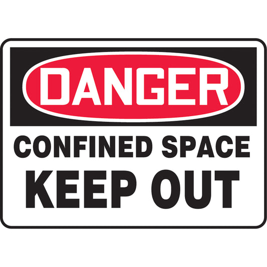 Accuform Signs "Confined Space Keep Out" Sign, 7" x 10", Vinyl, English