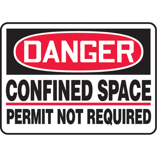 Accuform Signs "Confined Space Permit Not Required" Sign, 7" x 10", Vinyl, English