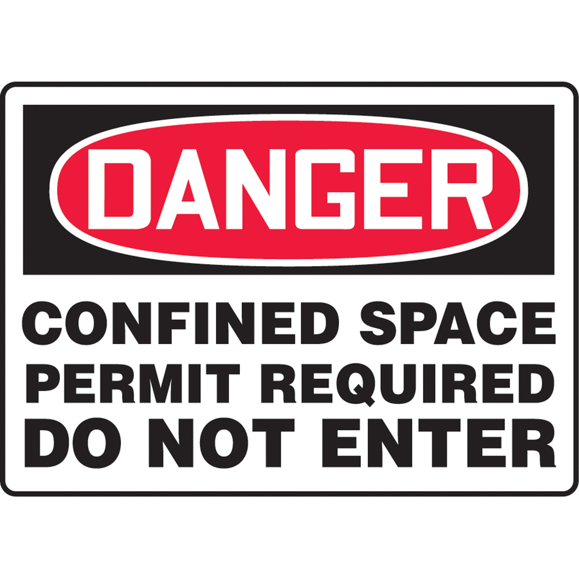Accuform Signs "Confined Space Permit Required" Sign, 7" x 10", Vinyl, English