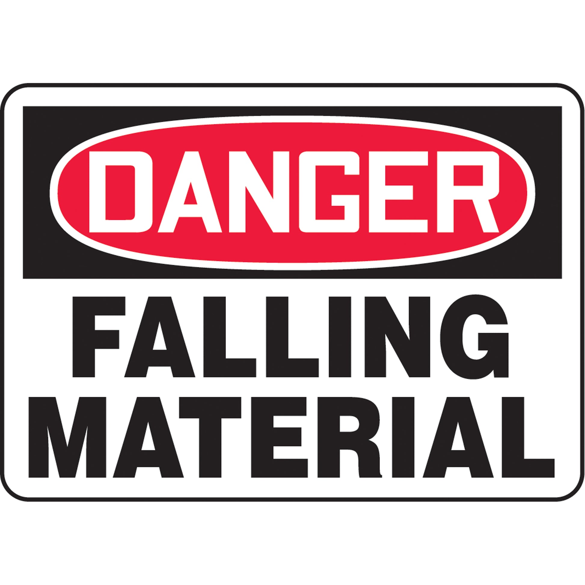 Accuform Signs "Falling Material" Sign, 7" x 10", Aluminum, English