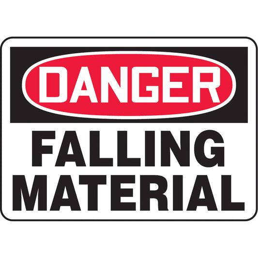 Accuform Signs "Falling Material" Sign, 7" x 10", Aluminum, English