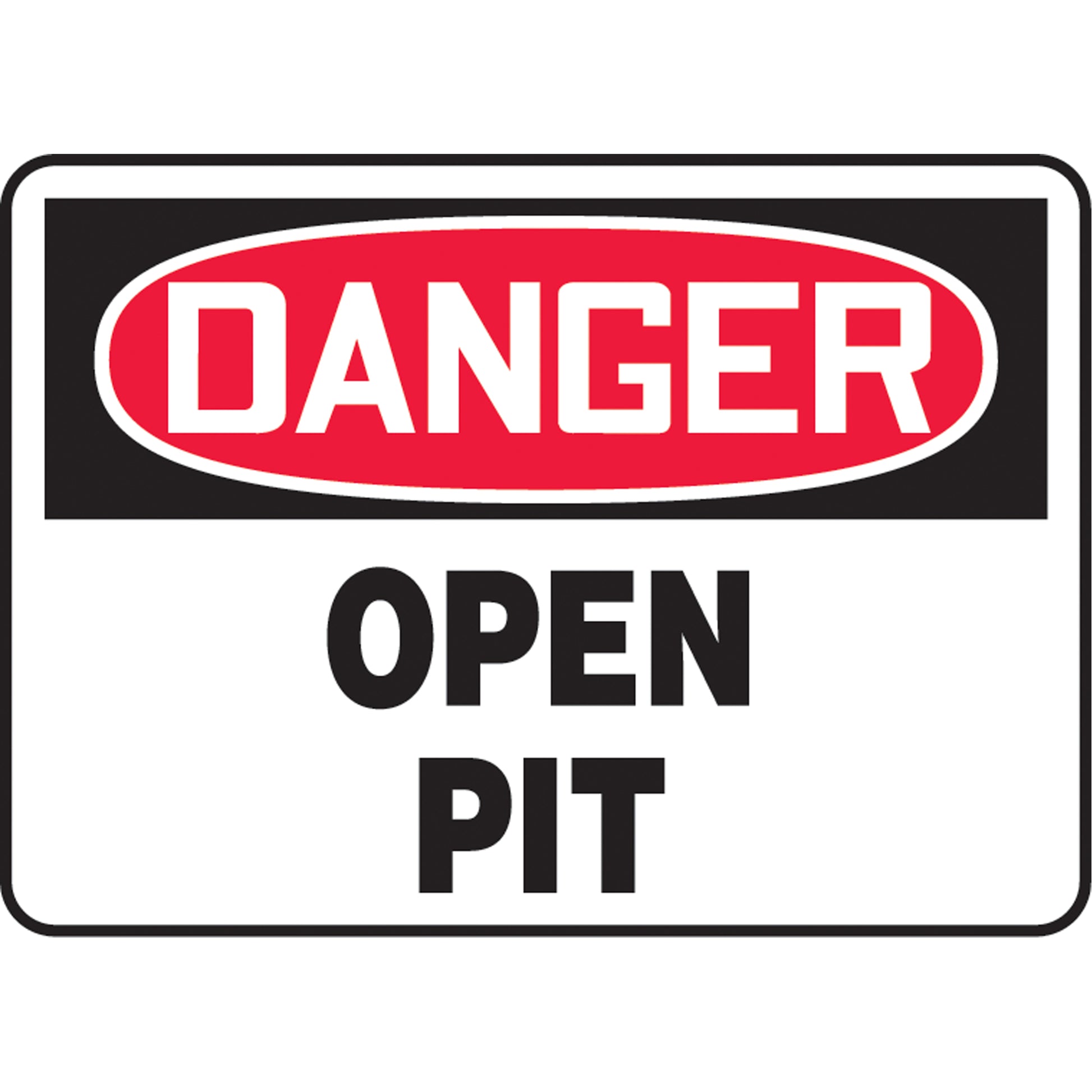 Accuform Signs "Open Pit" Sign, 10" x 14", Aluminum, English