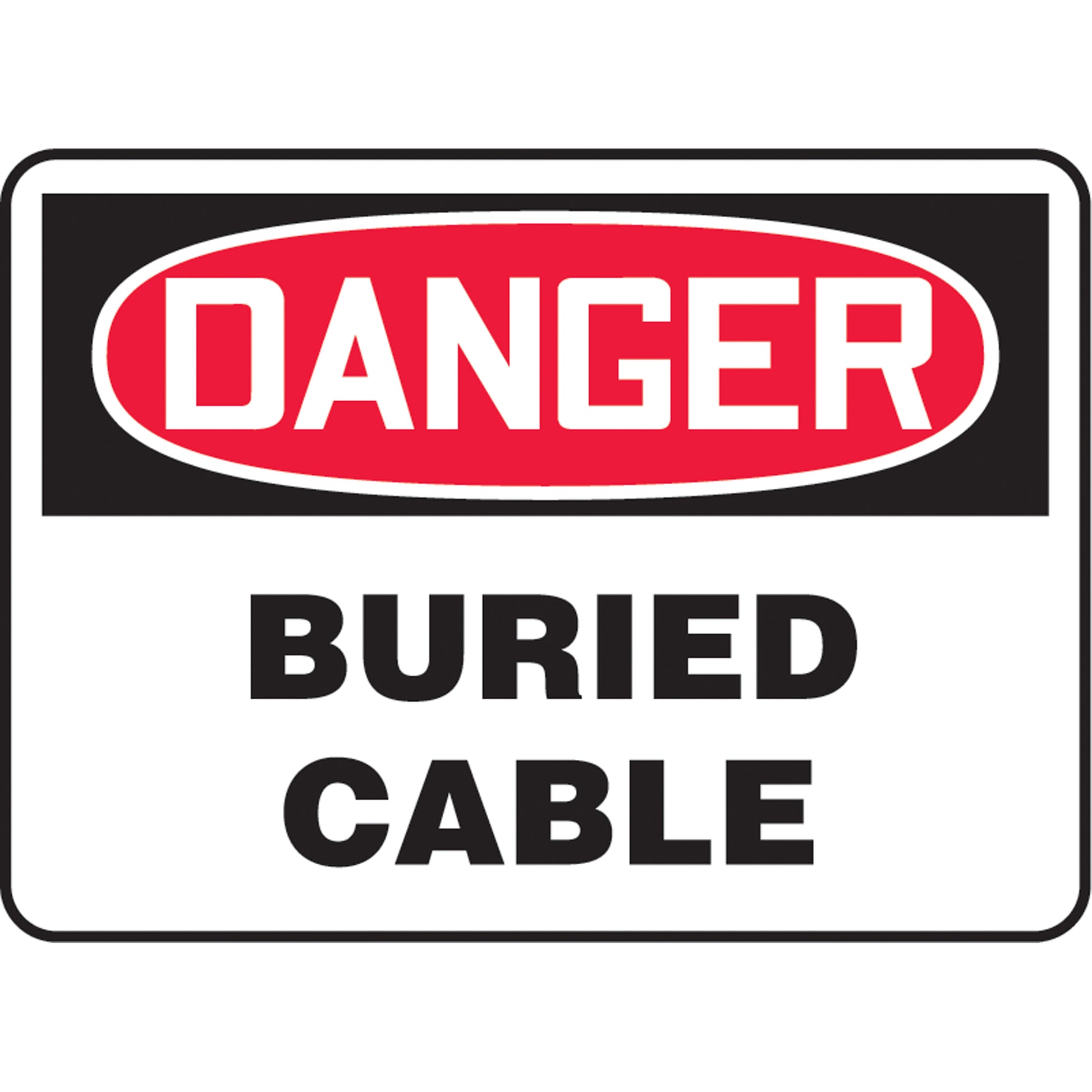 Accuform Signs "Buried Cable" Sign, 7" x 10", Aluminum, English
