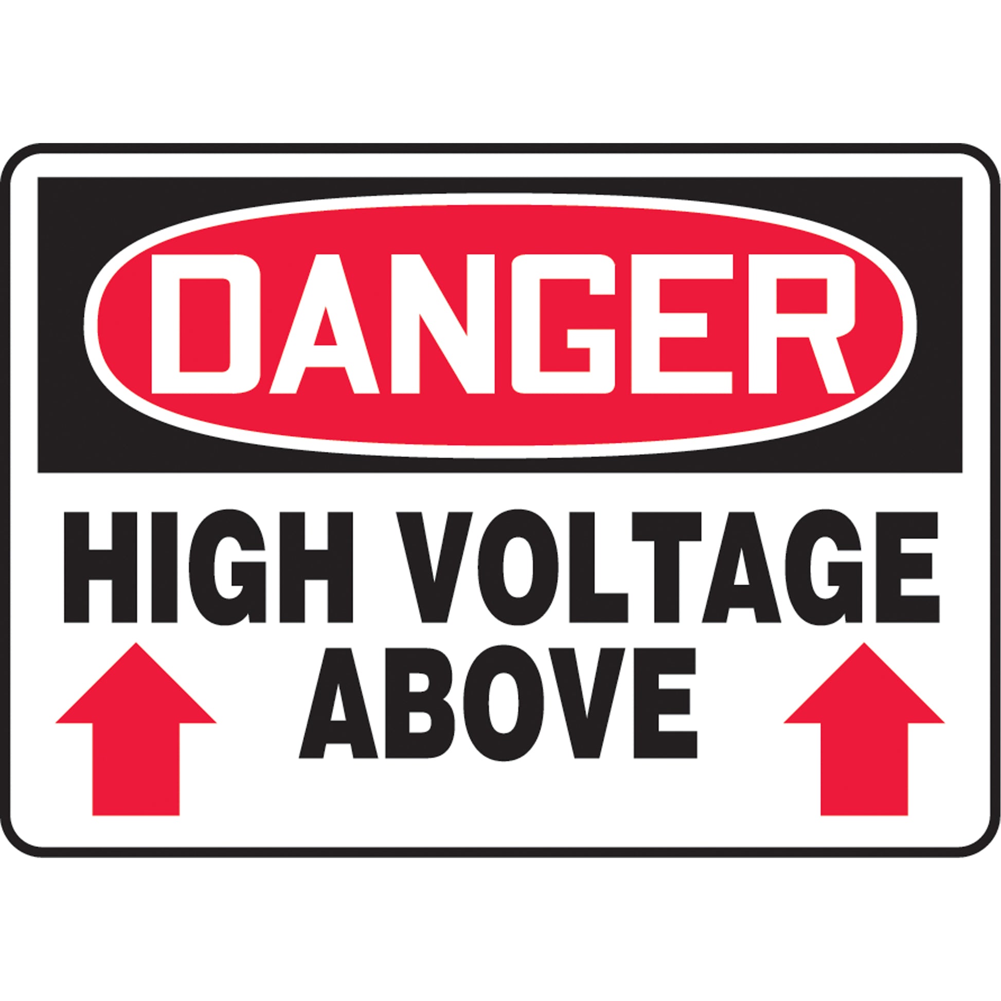 Accuform Signs "High Voltage Above" Sign, 7" x 10", Aluminum, English with Pictogram